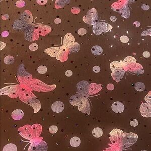 Butterfly Patterned Foiled Fabric